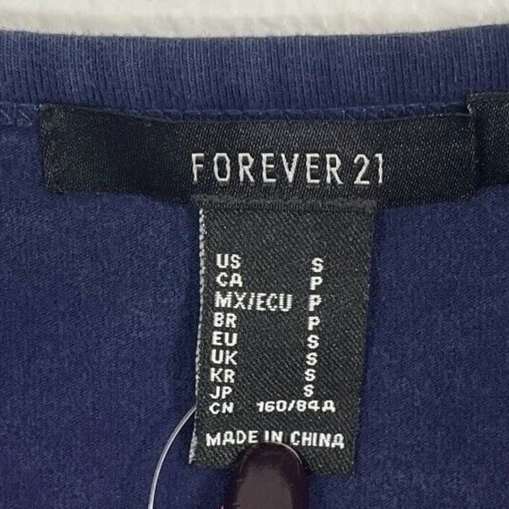 Blue Bodycon Mini Dress Women's S Long Sleeve Stretch Y2K 90s NWT Forever 21 - Picture 3 of 7
